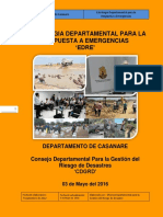 Estrategia Departamental para La Respuesta A Emergencias Edre' de Casanare