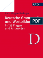 Deutsche Grammatik Und Wortbildung in 125 Fragen Und Antworten by Hans Jürgen Heringer