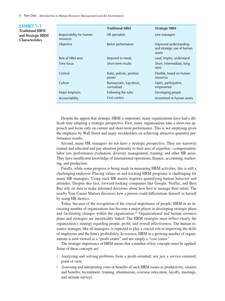Strategic vs Traditional HRM Overview | PDF | Human Resource Management ...