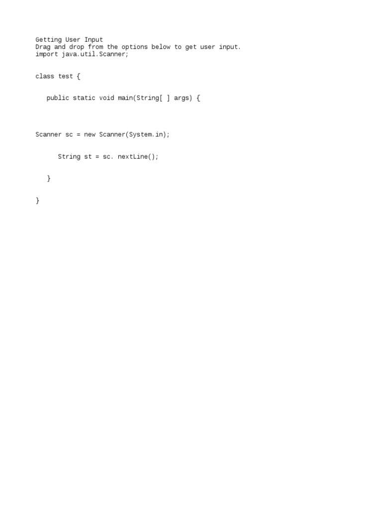 Getting User Input | PDF