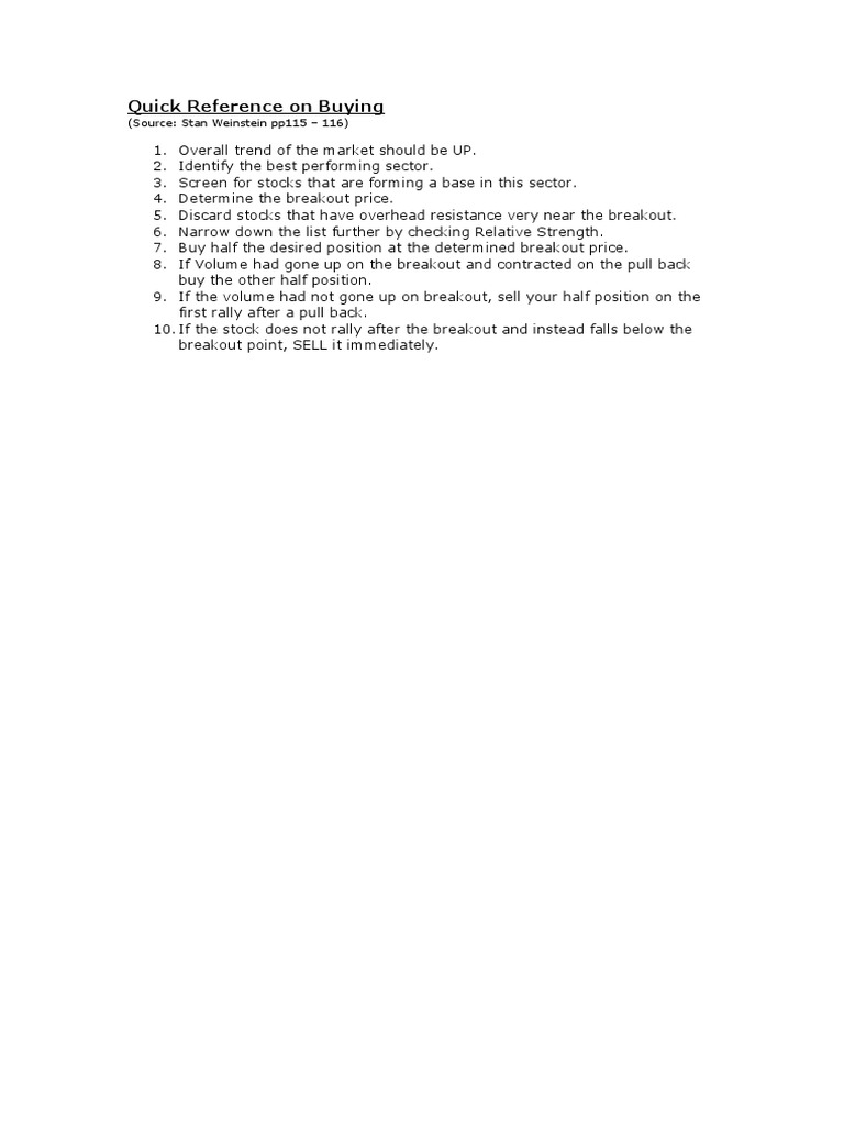Quick Reference On Buying | PDF