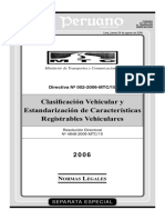 Directiva 002-2006 Reglamento Clasificación Vehicular