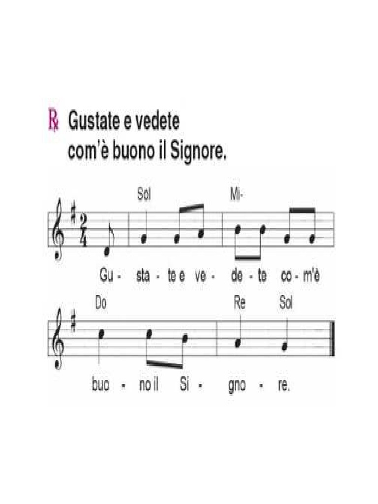 Gustate E Vedete Quanto è Buono Il Signore Gustate e Vedete Com'è Buono Il Signore | PDF
