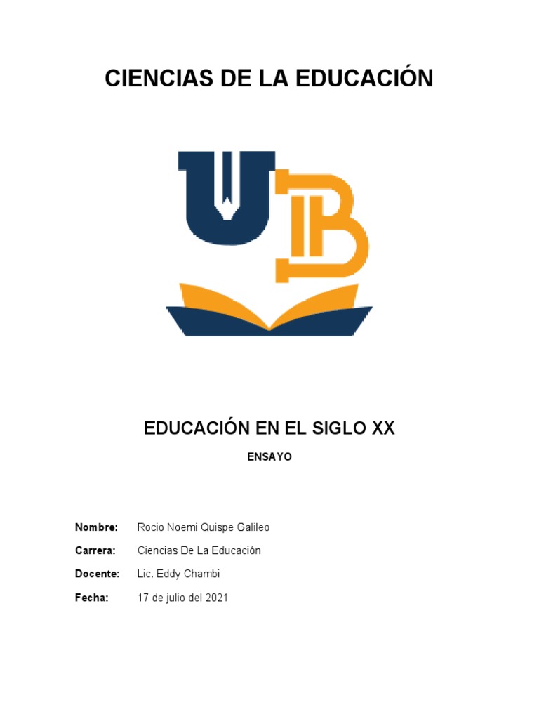 Educación en el Siglo XX: Un Ensayo | PDF | Plan de estudios | Nación