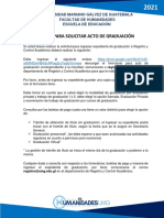 Proceso para Solicitar Acto de Graduación