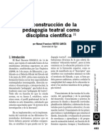 La construcción de la pedagogía teatral como disciplina científica