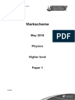 May2016 Physics Paper 1 HL Markscheme