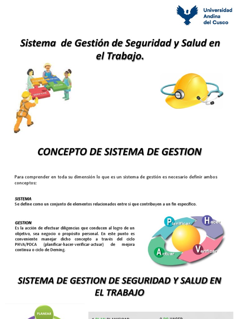 UNIDAD II Sistema de Gestión de Seguridad y Salud en El Trabajo I | PDF ...