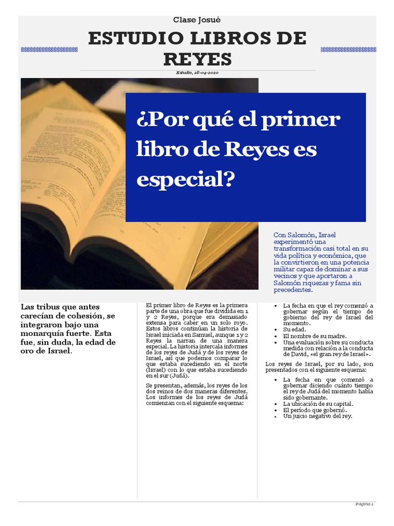 Estudio del Libro de Reyes en Israel | PDF | Libros de reyes | Solomons