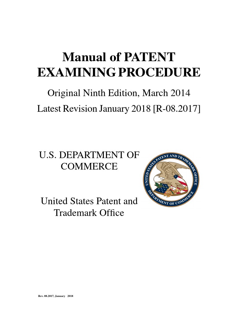 Manual of PATENT Examining Procedure: Original Ninth Edition, March ...