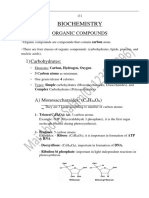 Biochemistry: Organic Compounds - 1) Carbohydrates: - A) Monosaccharaides: (C H O)