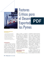 Factores Críticos para El Desempeño Exportador de Las Pymes