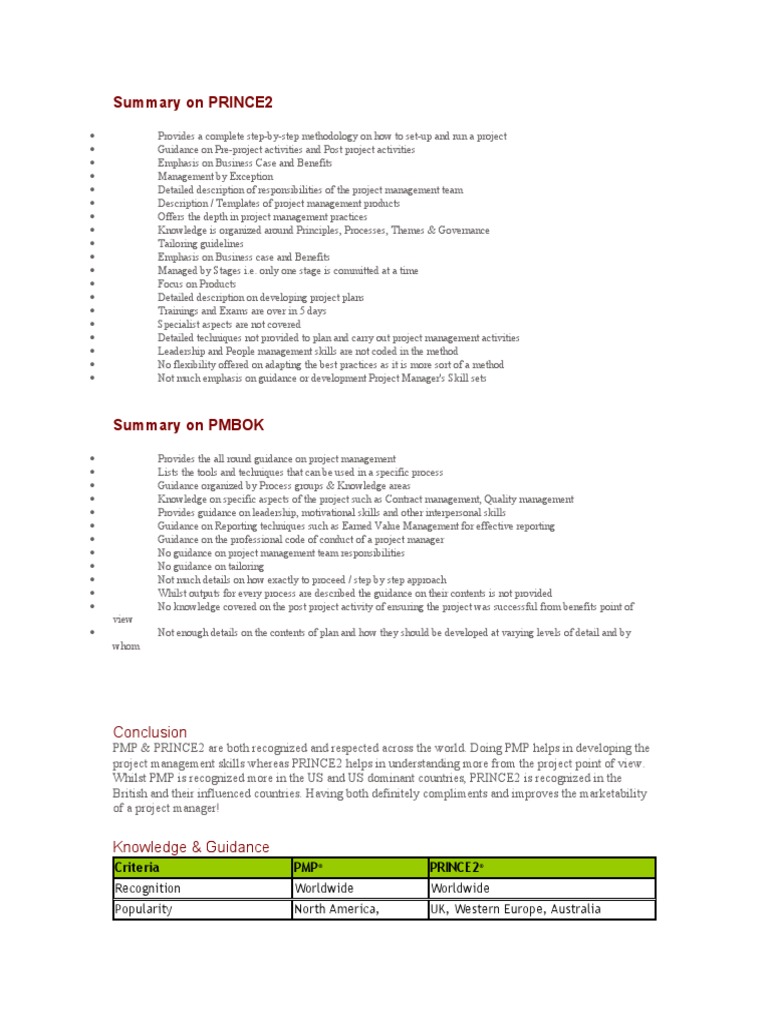 PRINCE2 vs PMP: Certification Insights | PDF | Project Management ...