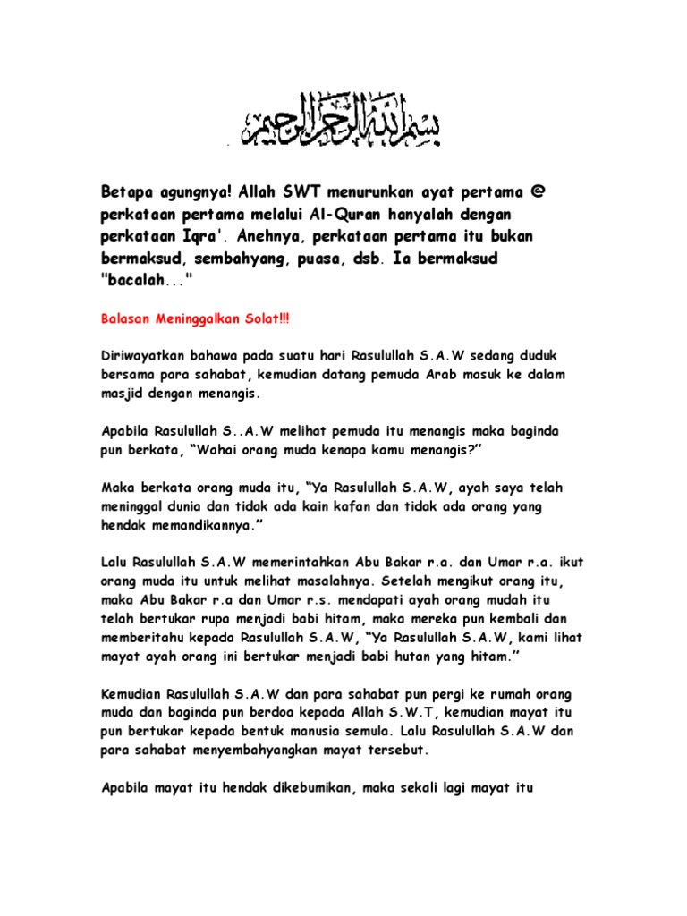 Balasan Meninggalkan Solat Pdf