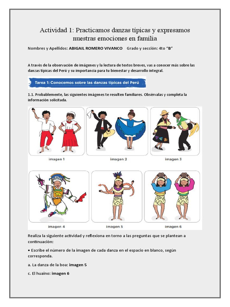 ABIGAIL ALEXANDRA ROMERO VIVANCO - Actividad 1 EXP 7 | PDF | Bailes ...