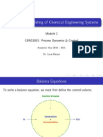 Mathematical Modeling of Chemical Engineering Systems: CENG3001: Process Dynamics & Control