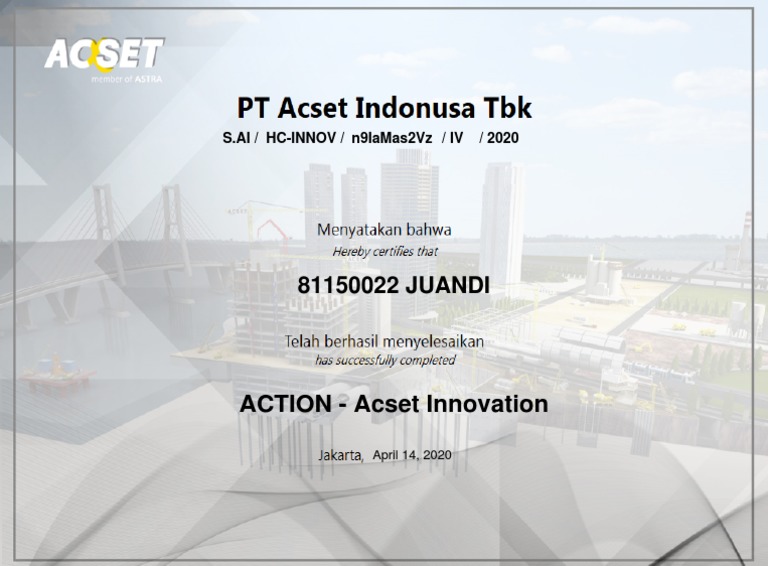 Certificate of Action 2020 | PDF