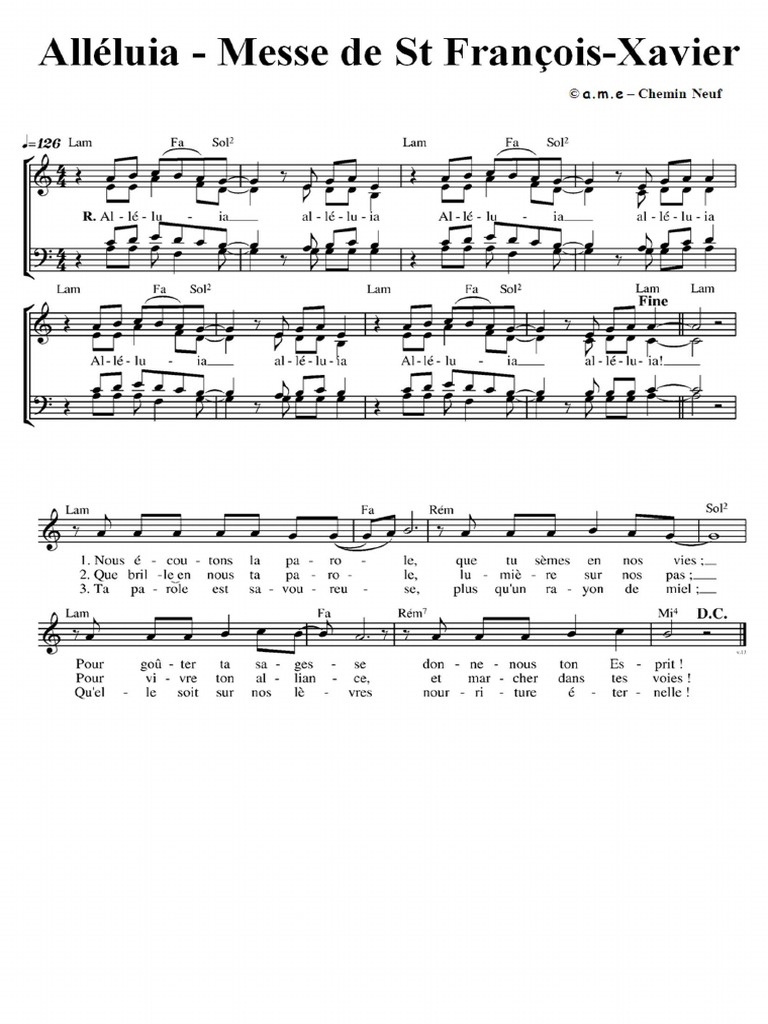 Alleluia Messe de ST Francois Xavier PDF