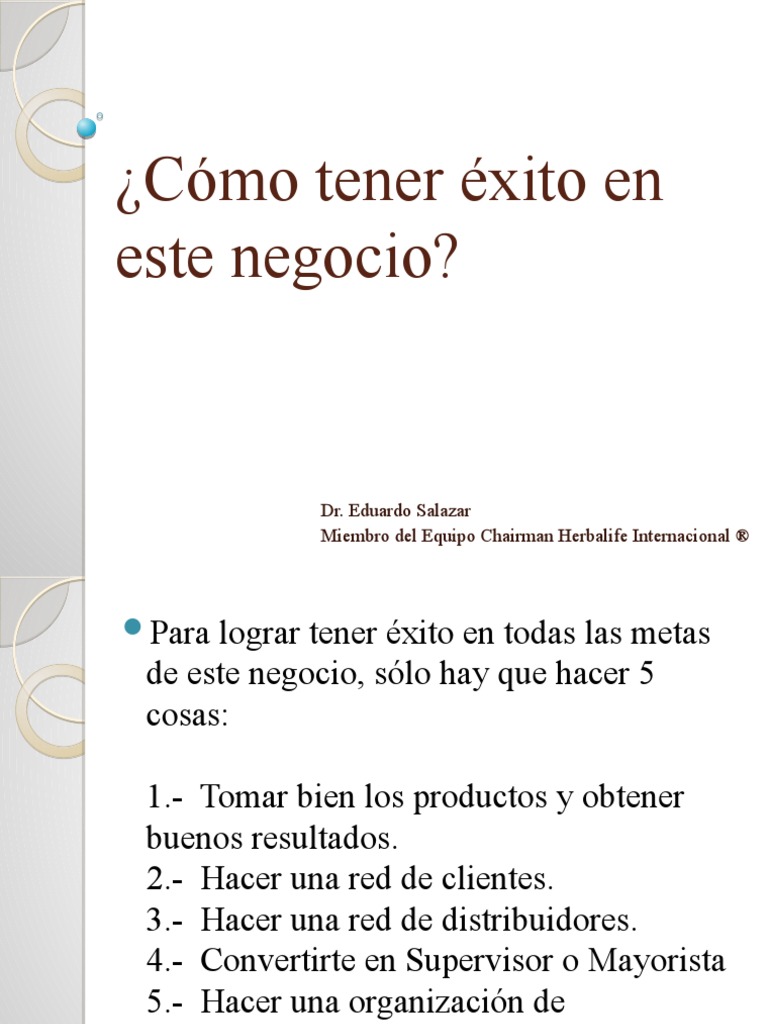 Cómo Tener Éxito en Este Negocio | PDF
