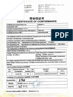 Certificate of Conformance FZ35-70-13 5-8" - 10000 Psi Double Ram BOP SERIAL - 01180046C