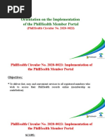 Orientation On The Implementation of The Philhealth Member Portal