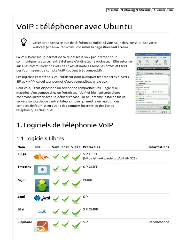 VoIP sur Ubuntu : Guide et Outils | PDF | Voix sur IP | séance d ...