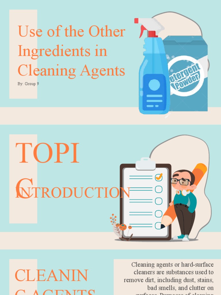 Use of The Other Ingredients in Cleaning Agents: By: Group 9 | PDF ...