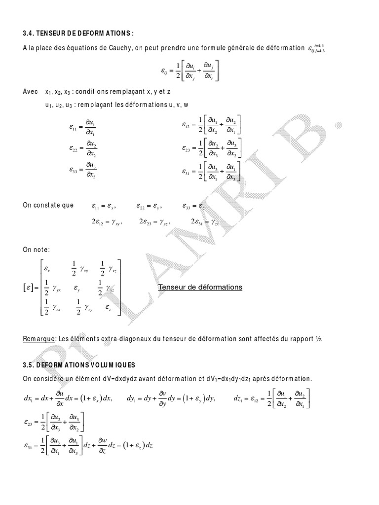 Tenseur de déformations et compatibilité | PDF | Mécanique | Algèbre ...