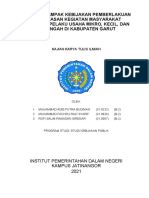 Atasan Kegiatan Masyarakat Terhadap para Pelaku Usaha Mikro