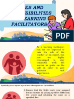 Roles and Responsibilities of Learning Facilitator