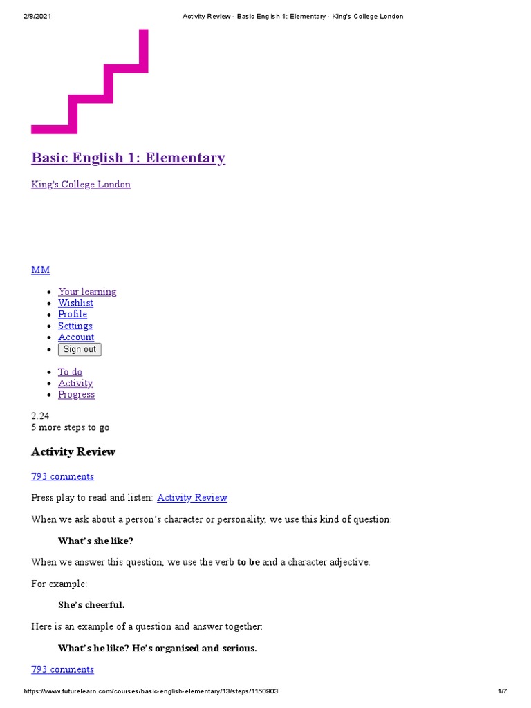 Basic English 1 Activity Review | PDF | Languages Of The United Kingdom ...