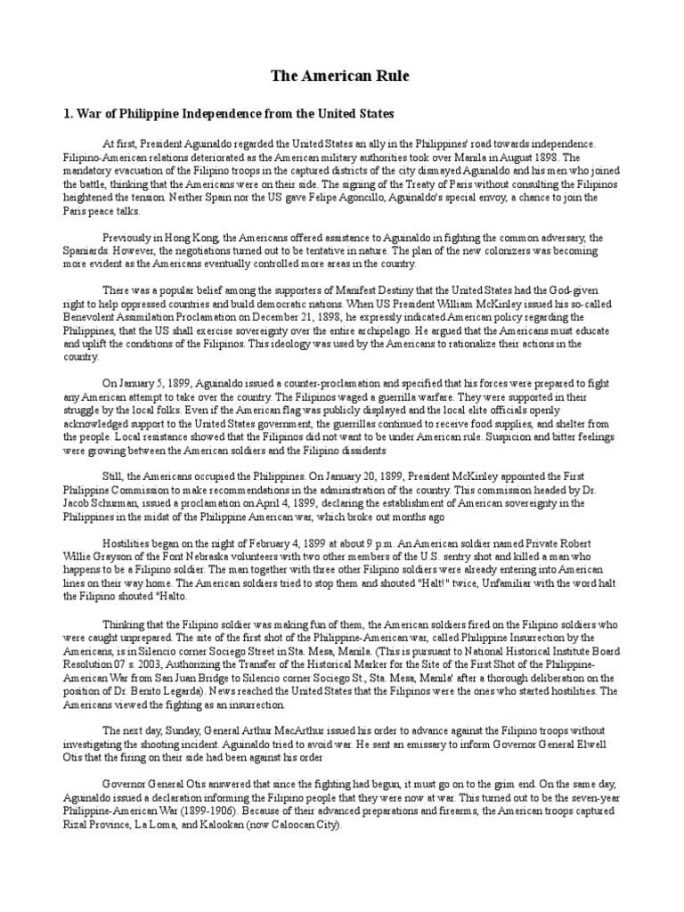 Philippine-American War Overview | PDF | Philippines