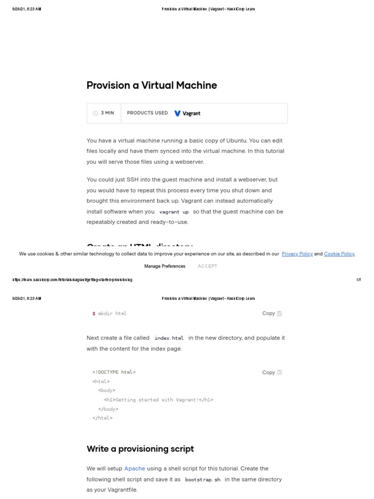 Provision A Virtual Machine - Vagrant - HashiCorp Learn | PDF | Http ...
