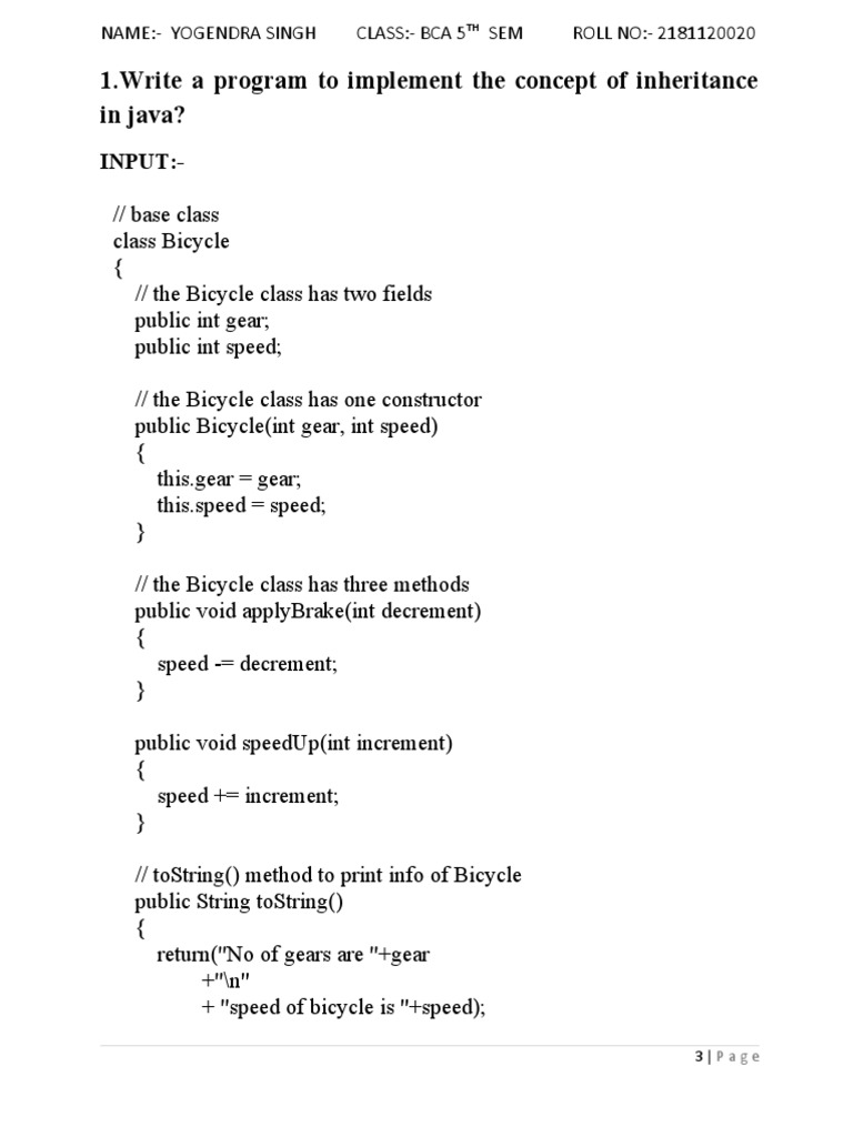 Internet Programming | PDF | Class (Computer Programming) | Inheritance ...