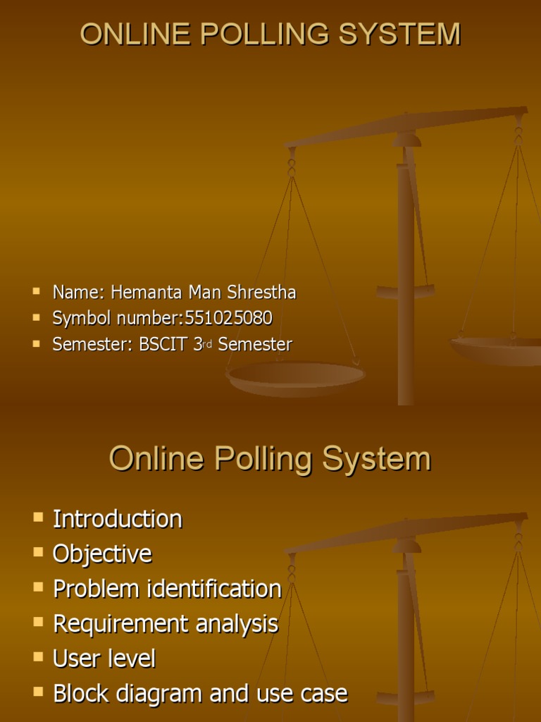 Online Polling System Overview and Features | PDF | Login | Databases