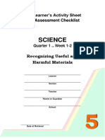 Science: Learner's Activity Sheet Assessment Checklist