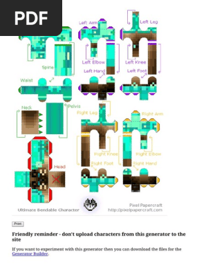 Minecraft Papercraft Bendable Steve
