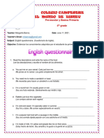 4th - June 1st, 2021 English Questionnaire