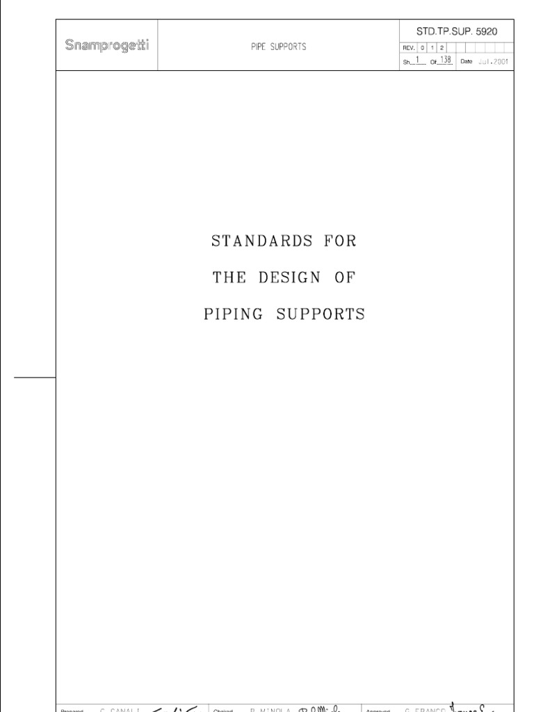 Snamprogetti-Desing For Piping Support-2001-138pages | PDF | Economic ...