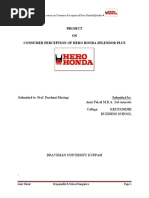 Download A Survey on Consumer Perception of Hero Honda Splendor Plus by Amir Faisal SN52751975 doc pdf