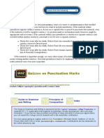Quizzes On Punctuation Marks: Guide To Grammar and Writing Principles of Composition Index