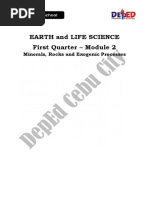 Earth and Life Science First Quarter - Module 2: Minerals, Rocks and Exogenic Processes