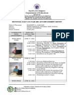 Department of Education: Individual Daily Log Plan and Accomplishment Report