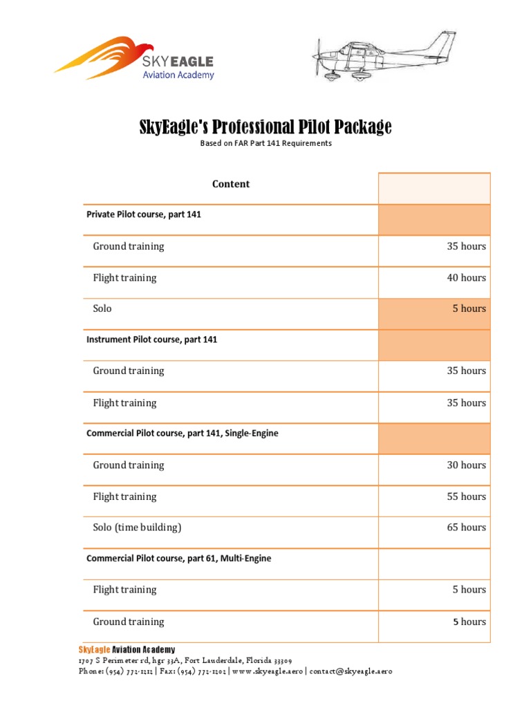 SkyEagle Aviation Pilot Program Costs | PDF | Aviation