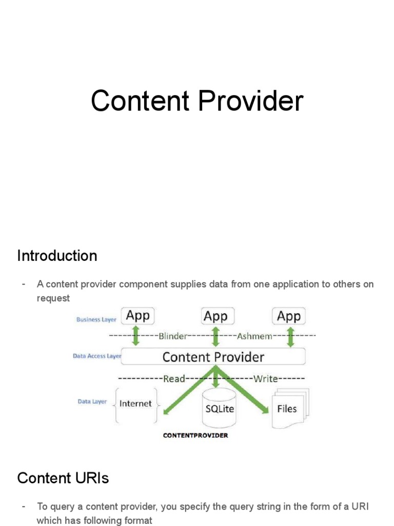 9.content Provider | PDF | Computers