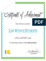 AW Ynn'S Tudents: This Certificate Is Awarded To