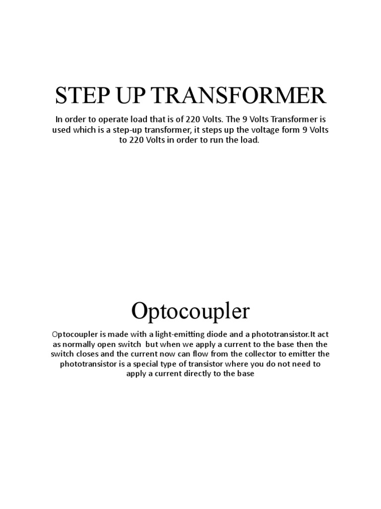 Step-Up Transformer and MOSFET Overview | PDF | Science & Mathematics