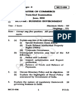 MCO-004 Master of Commerce /.0 Term-End Examination