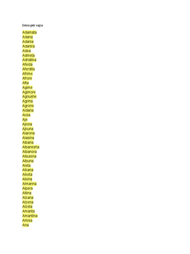 Emra Për Vajza PDF