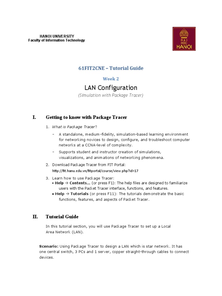 61FIT2CNE Tutorial 02 - LAN Configuration | PDF | Computer Network ...